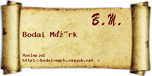 Bodai Márk névjegykártya